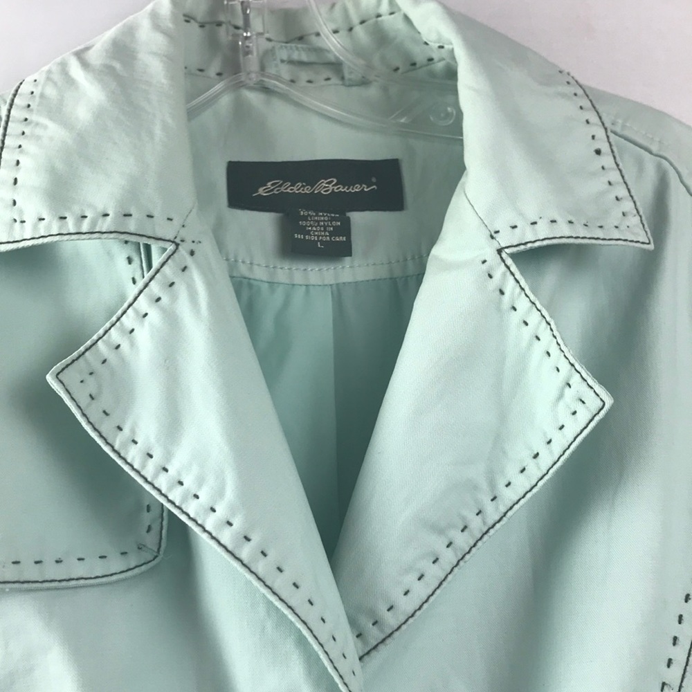 EDDIE BAUER SZ L trench jacket Stitching pattern. - Picture 2 of 8